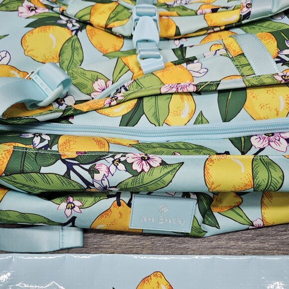 Vera Bradley Lighten Up XL Duffel Backpack Carry On Tote Bag Lemon Grove- Bundle - Picture 4 of 7